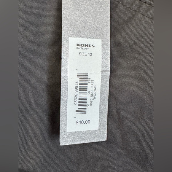 NWT Kohl's Women's Dark Gray Cargo Bermuda Shorts Sz 12 - Picture 2 of 5